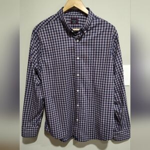 UNTUCKit Long Sleeve Navy/Red Plaid Button Down Collar Shirt X-LARGE SLIM FIT